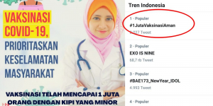Sejuta Nakes Beres Divaksin, Tagar #1JutaVaksinasiAman Trending Satu di Twitter