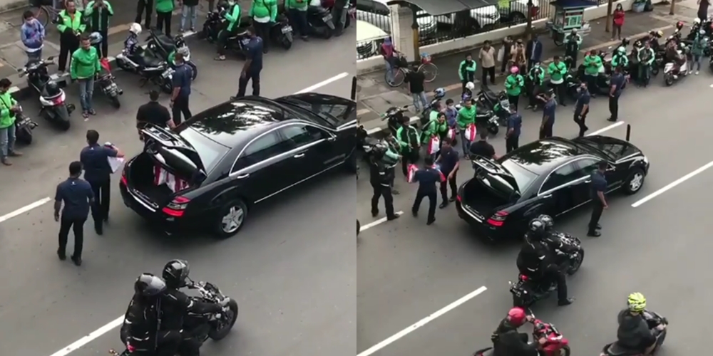 Sambil Jalan Pulang, Jokowi Diam-diam Bagikan Sembako ke Driver Ojol dan Pedagang Asongan