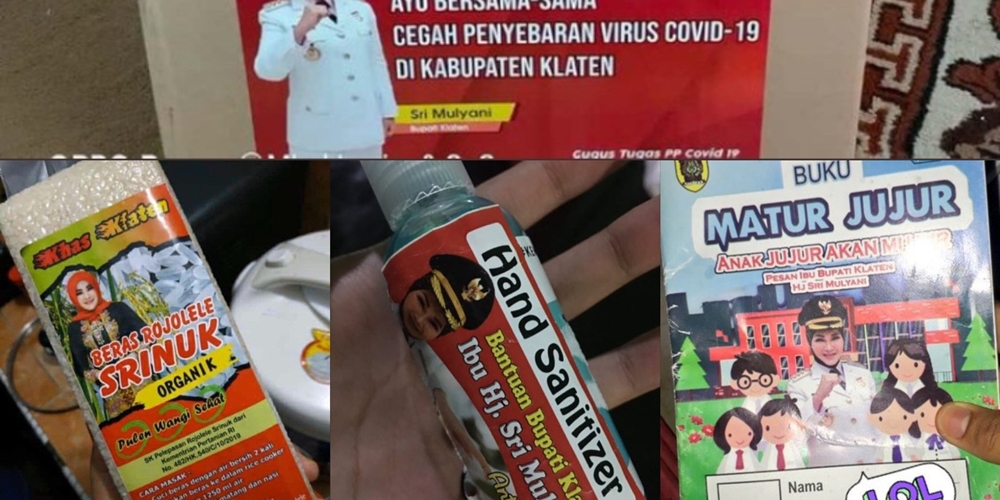 Duh! Viral Hand Sanitizer Bantuan Kemensos Ditutup Stiker Bupati Klaten, Maksudnya Apa Sih