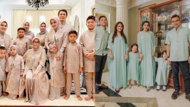 Foto Keluarga dengan Seragam Kompok Ala Selebriti Indonesia Saat Lebaran