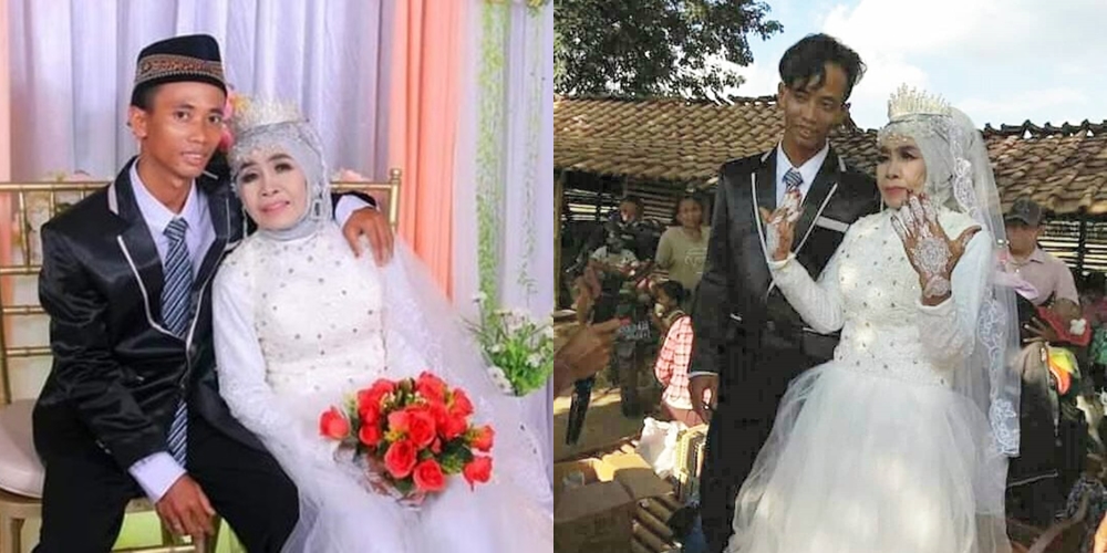 Viral Pemuda 24 Tahun Nikahi Nenek 65 Tahun, Pengantin Pria Tersipu Malu saat Digoda, Uwu Banget Gaes!