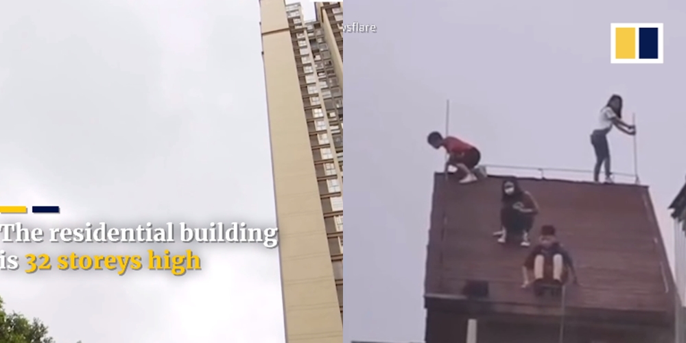 Viral Anak-anak Main Perosotan di Atap Bangunan 32 Lantai, Ngeri Banget Lihatnya