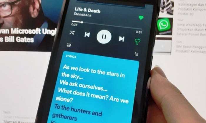 Spotify Kini Hadirkan Fitur Lirik Untuk Pengguna di Indonesia