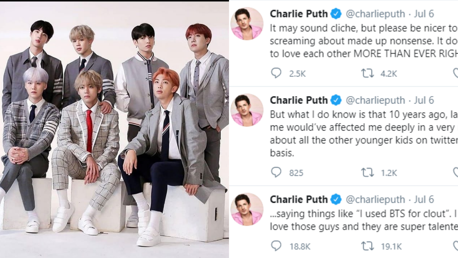 Waduh, ARMY Dikritik Justru Bikin Malu BTS karena Bully Charlie Puth soal Isu Pansos