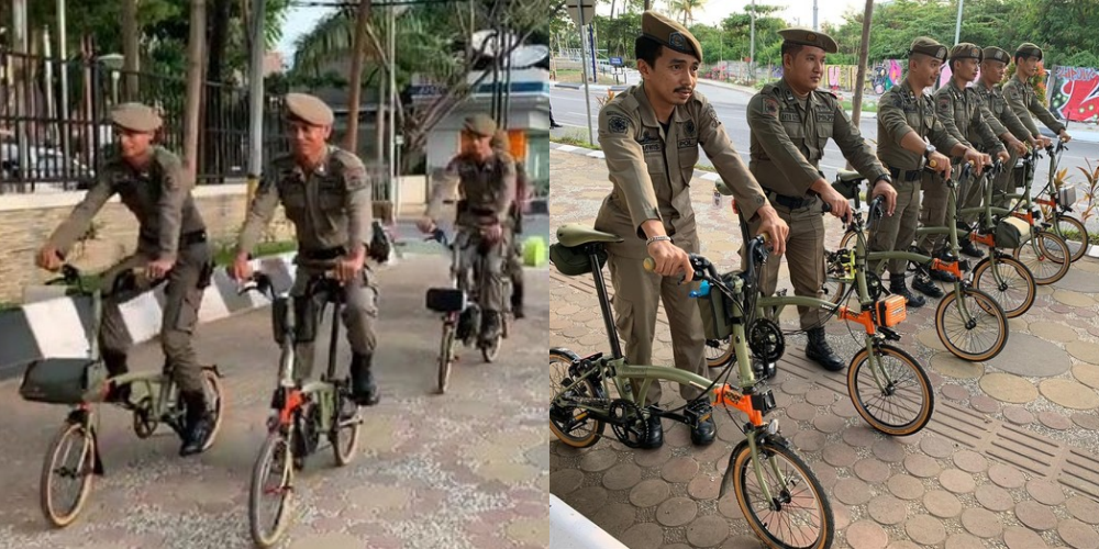 Viral Foto Satpol PP dengan Sepeda Brompton di Makassar, Harganya sampai Rp 90 Juta Gaes