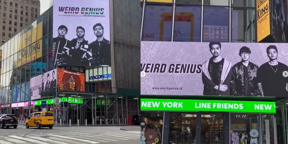 Boom, Weird Genius Terpampang di Times Square New York Gaes, Go International?