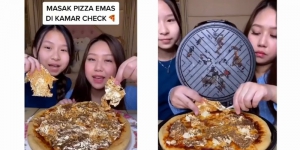 Seleb TikTok Ini Bikin Heboh Lagi Masak Pizza Topping Emas, Pernah Viral Viral iPad Jadi Talenan 