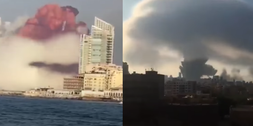Penampakan Video Ledakan Bom Beirut Lebanon, Dahsyat Mirip Bom Nuklir Gaes!