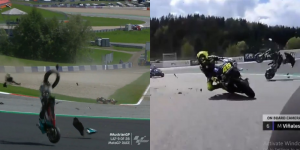 Detik-detik Kecelakaan Ganas MotoGP Austria 2020, Di Depan Valentino Rossi Motor Melayang?