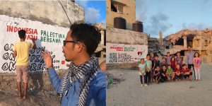 YouTuber Ini Bikin Vlog di Gaza Palestina, Pamerkan Mural HUT RI ke-75 Viral
