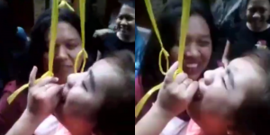 Video Viral Gigi Wanita Ini Nyangkut di Tali saat Lomba Makan Kerupuk Rayakan 17 Agustusan 