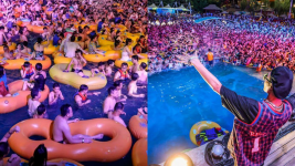 Foto-foto Lengkap Viral Party Kolam Renang di Wuhan, Udah Kebal Semua Ya?