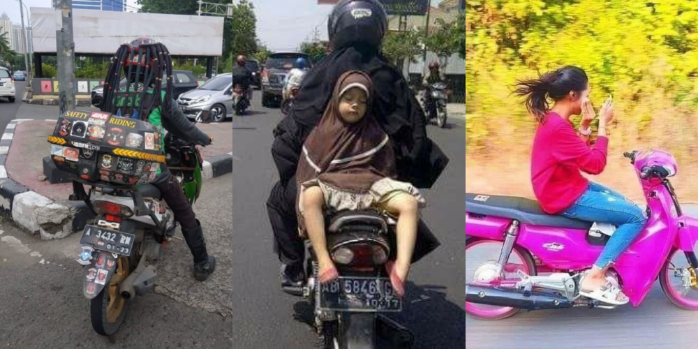 Kumpulan Foto Kocak  Pemotor Indonesia yang Gak Akan Ada di 