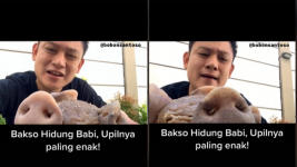 YouTuber The Santoso Mukbang Bakso Hidung Babi, Netizen TikTok Heran