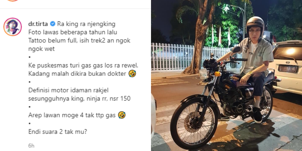 Dokter Tirta Pamer Naik RX King, Captionnya Jadi Sorotan Netizen Gaes