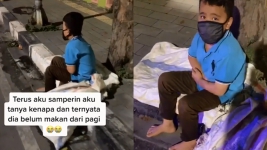 Ketemu Bocah Nangis Kelaparan di Pinggir Jalan, Aksi Pria Ini Viral Bikin Salut 