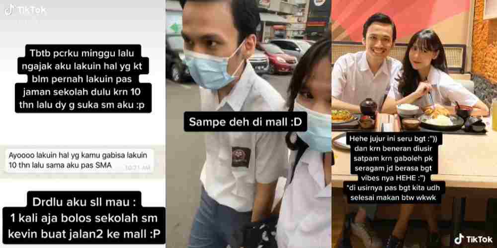 Viral Kisah Pasangan Kekasih Jalan-jalan ke Mal Pakai Seragam SMA, Bikin Iri Netizen Gaes