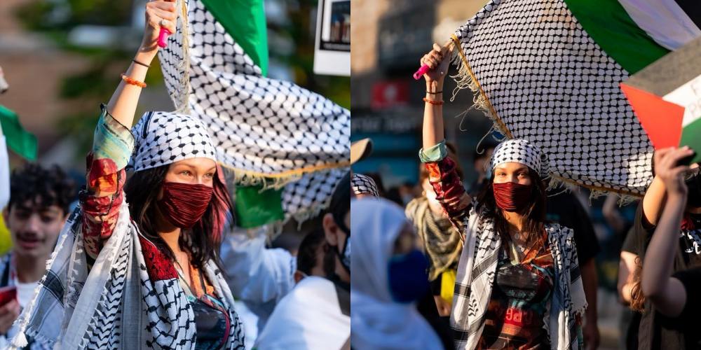 7 Potret Bella Hadid Dalam Unjuk Rasa Dukung Palestina, Tak Segan Turun Ke Jalan Gaes 