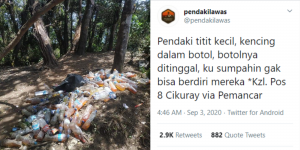 Viral Foto Gunung Cikuray Dipenuhi Botol Bekas Pipis, Pikirannya Dimana?