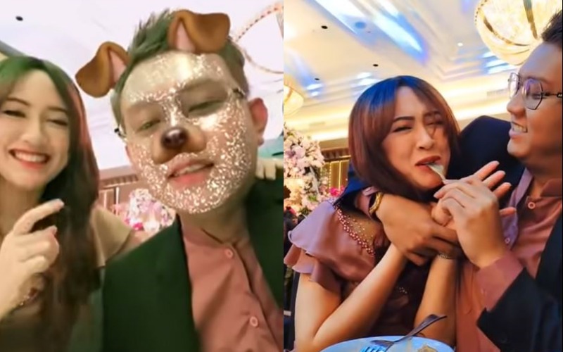 8 Potret Mesra Denny Caknan dan Happy Asmara Saat Hadiri Pernikahan Danang DA, Netizen: Balikan?