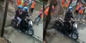  Viral Pemotor Terobos Jalan yang Dicor Beton saat Masih Basah, Netizen: Malu Banget Jadi Ceweknya