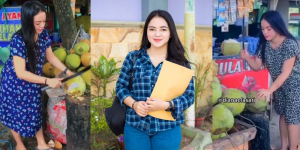 Fakta Profil Diana Ela Sari, Mahasiswi Cantik Penjual Es Kelapa Muda asal Samarinda Gaes