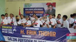 Driver Ojol Malang Berikan Dukungan Erick Thohir Menuju 2024: Kompeten Jadi Presiden!