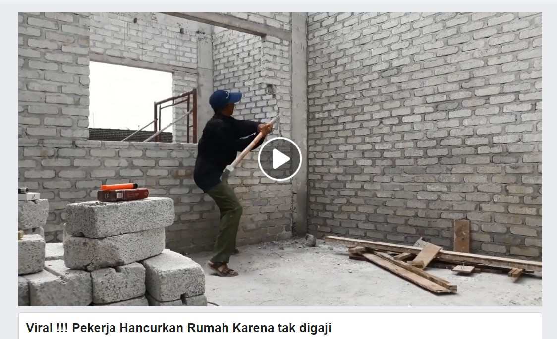 Enggak Digaji, Kang Bangunan Ini Hancurkan Rumah Client Gaes
