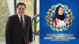Erick Thohir Sampaikan Ucapan Selamat Untuk Windy Cantika yang Sumbang Medali Pertama Bagi Indonesia