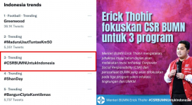 Erick Thohir Tegas CSR BUMN Untuk Pendidikan dan UMKM, Tagar #CSRBUMNUntukIndonesia Trending!
