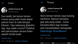 Fakta-fakta Viral Ardhito Pramono Nge-Tweet PSBB Jakarta dan Fisika