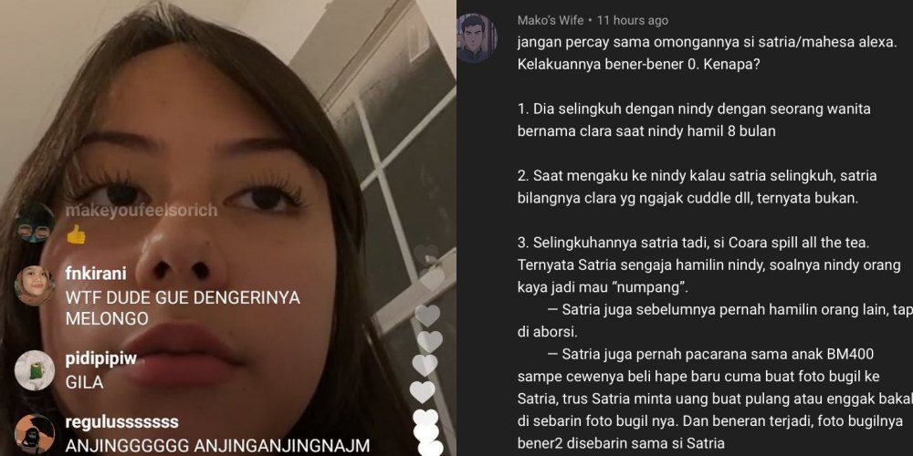 Fakta Paling Lengkap Selingkuh Satria dengan Clara, Nindy Dibela Netizen, Siapa yang Salah?