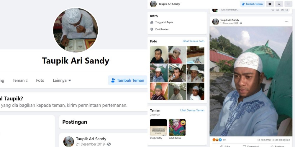 Ini Akun Facebook Taupik Ari Sandy, Pedofilia yang Viral di Twitter Gaes