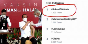 Presiden Jokowi Suntik Vaksin, Tagar #JokowiDiVaksin Trending