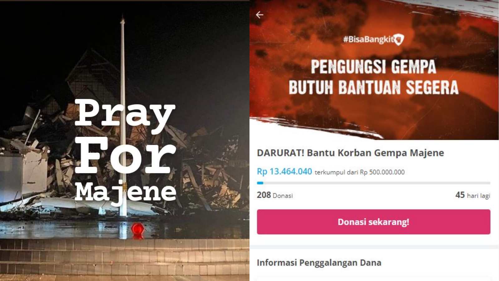 Kumpulan Doa Netizen buat Gempa Majene Sulbar, Yuk Donasi Buat Korban via Kitabisa
