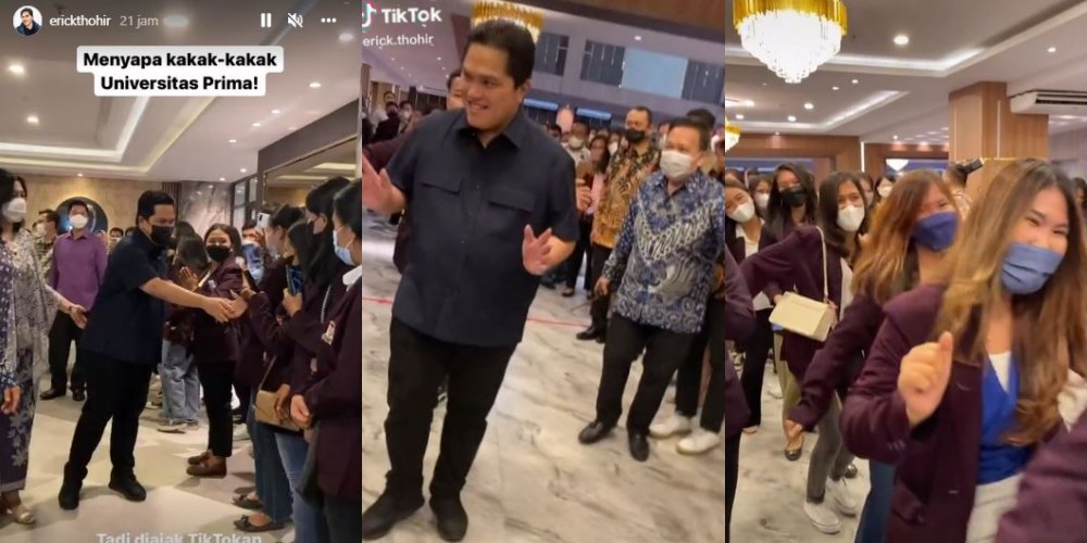 Mahasiswa UNPRI Medan Sambut Erick Thohir Dengan Joged Khas TikTok, Seru Abis Gaes!