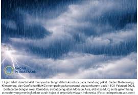 Memasuki Awal Ramadan, Hujan Lebat Diperkirakan Melanda Beberapa Daerah