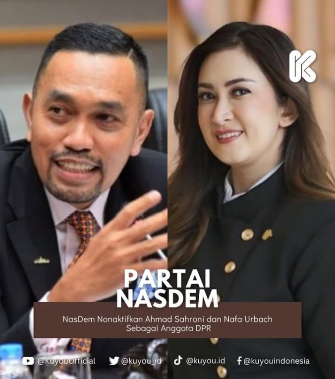 Surya Paloh Copot Ahmad Sahroni dan Nafa Urbach dari DPR RI, Efektif 1 September 2025