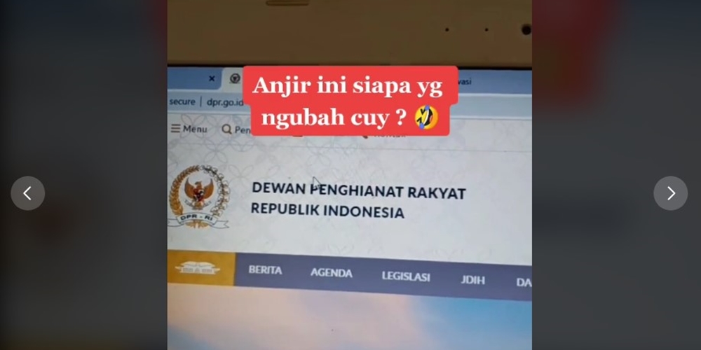 Netizen Kaget Website DPR Di-Hack Jadi Dewan Penghianat Rakyat, Wadidaw!
