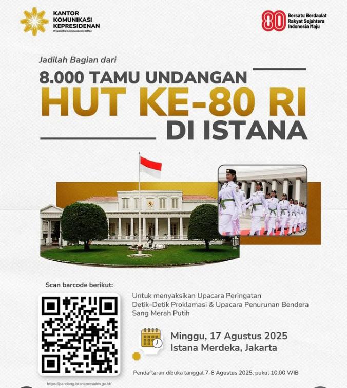 Ingin Hadiri Upacara 17 Agustus di Istana? Segera Daftar, Kuota Terbatas!