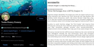 Pelaku Pesta Gay Kuningan Teuku Ramzy Pernah Menulis: Tuhan Bangga LGBTIQ