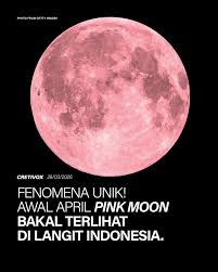 Fenomena Pink Moon Akan Muncul pada 1 April, Ini Penjelasannya