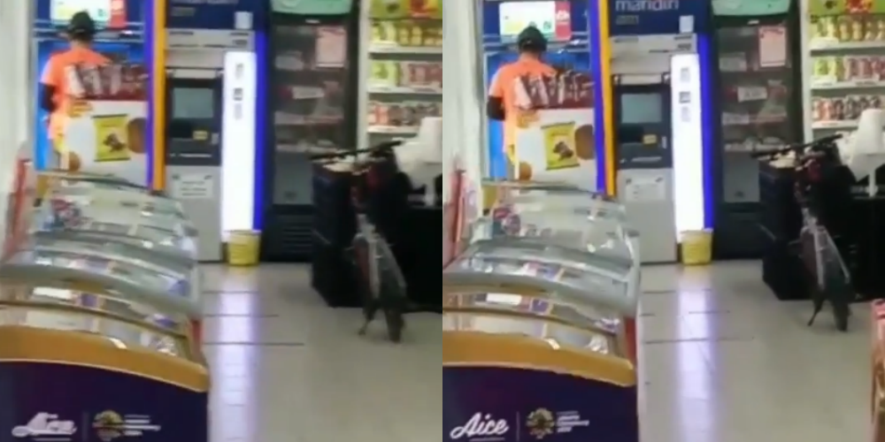 Viral Pria Ini Parkir Sepeda di Dalam Minimarket, Netizen: Dia Kira Rumah Nenek