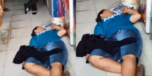 Kocak, Ibu Ini Pura-pura Pingsan saat Keciduk Mencuri Bedak, Netizen: Cocok Main Film Azab