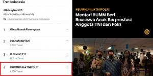 Tagar #BUMNUntukTNIPOLRI Puncaki Trending Twitter, Simak Faktanya Gaes!