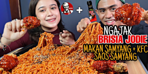 Tanboy Kun dan Brisia Jodie Mukbang Mie Samyang + KFC Saos, Ngeliatnya Bikin Ngiler Parah!