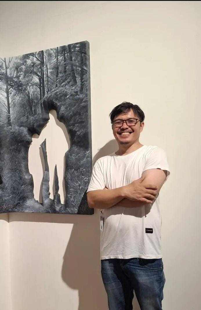 Art for Sumatra Hadirkan Taufik Ermas, Pelukis yang Membaca Makna Lewat Kanvas Tak Utuh