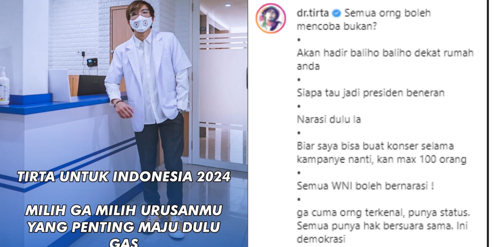 Fakta dan Motivasi Dokter Tirta Mau Jadi Presiden 2024, Netizen Heboh Gaes!