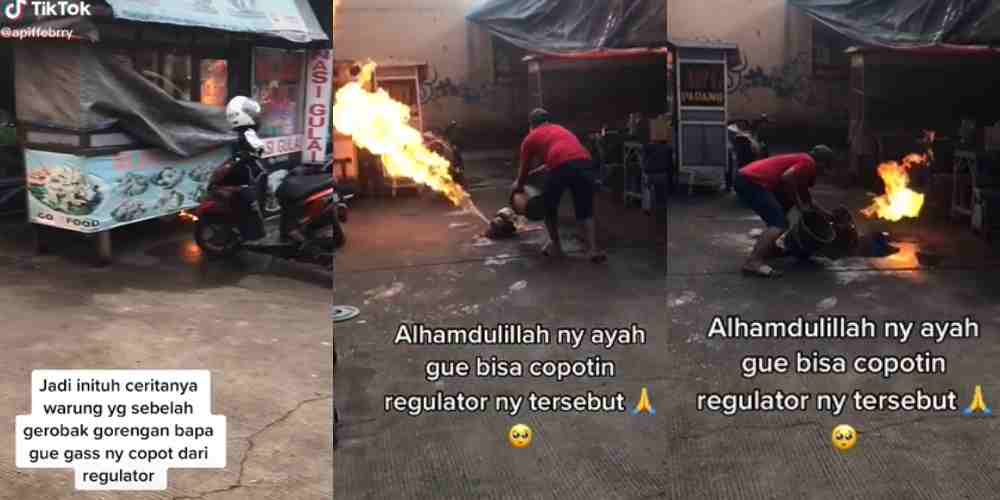 Viral Video Ayah Netizen Ini Bantu Padamkan Api dari Tabung Gas, Aksinya Bikin Salut Gaes