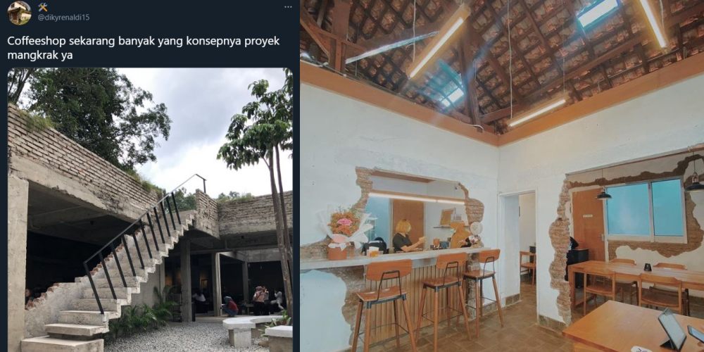 8 Potret Tren Unfinished Untuk Bangunan Coffe Shop, Netizen: Jangan Lupa Pake Helm Proyek